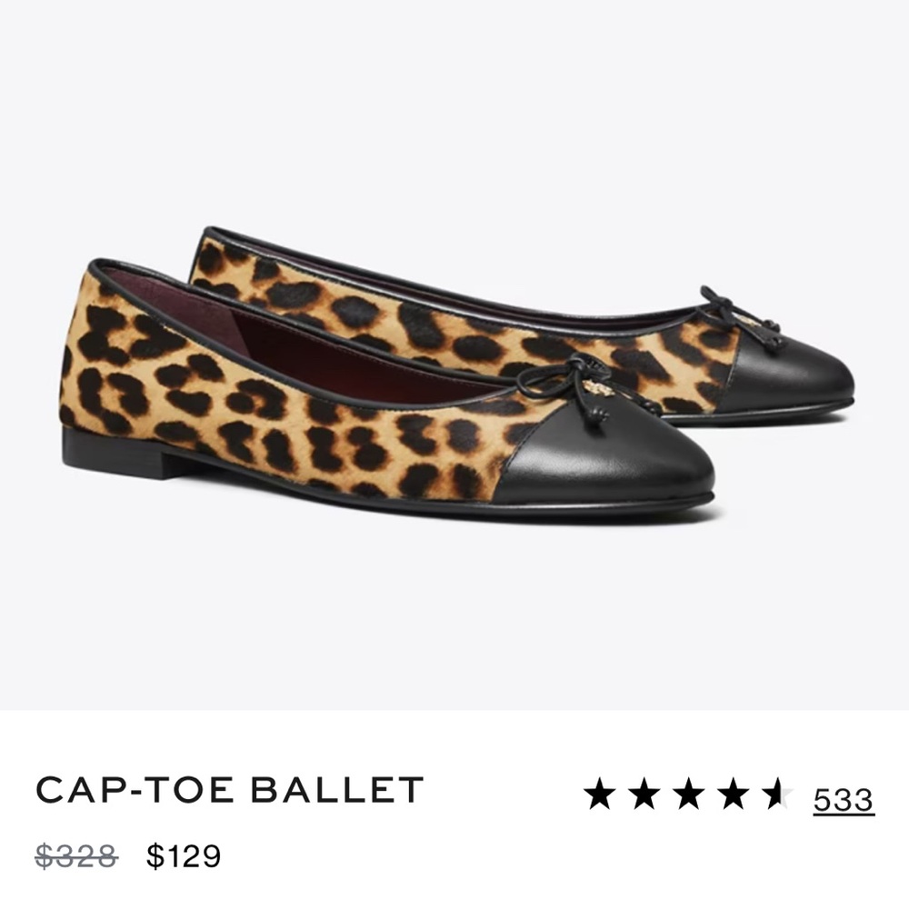 ❌ SOLD ❌ Tory Burch Leopard Cap-Toe Ballet Flats